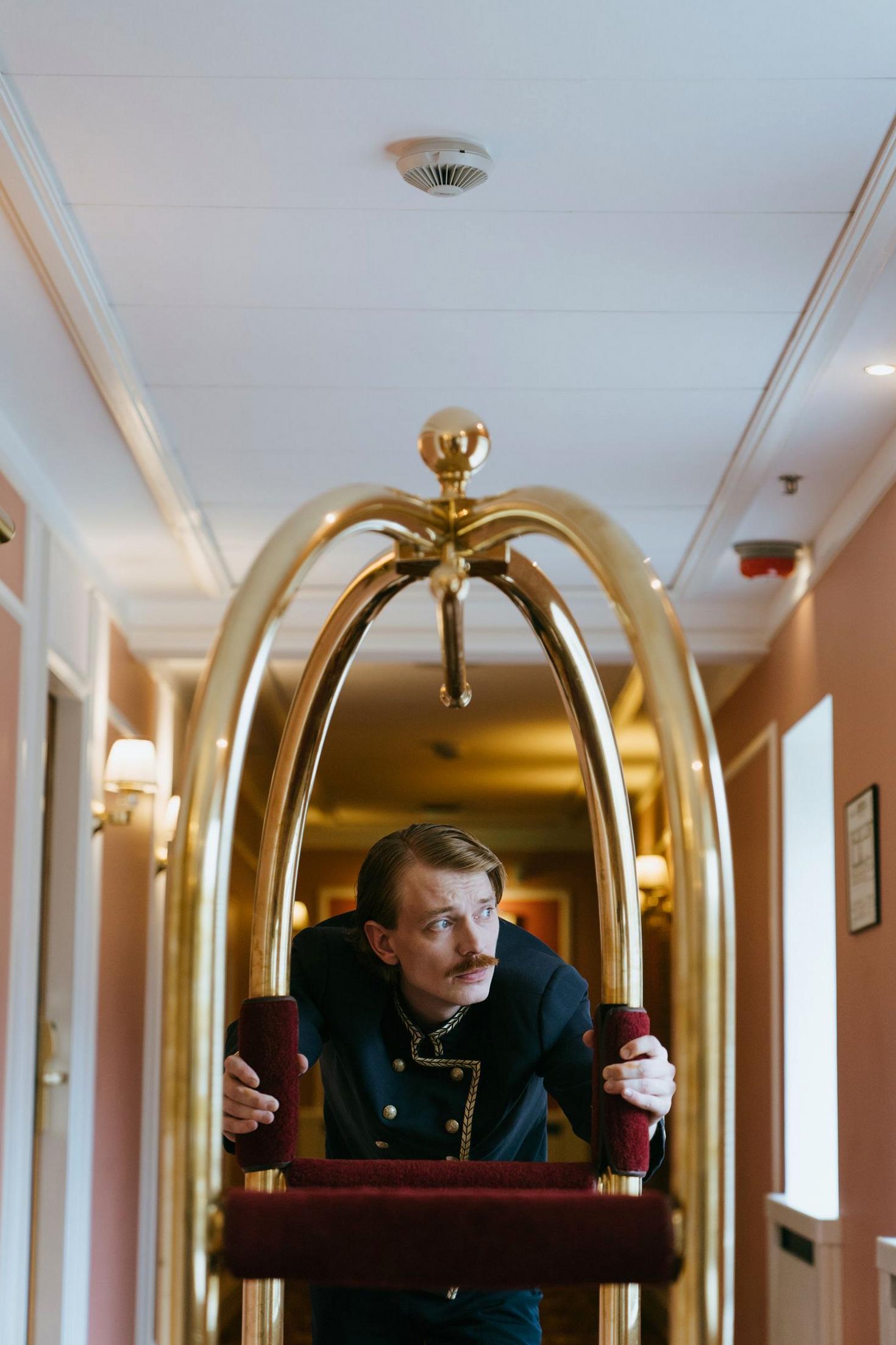 Professional hotel staff ensuring guest security